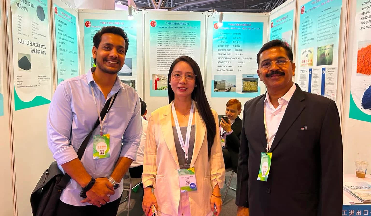 Radha Krishna representatives at the Shanghai trade fair